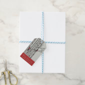 Moderne berkenbomen en rode kardinaalvogels cadeau cadeaulabel (Met Touw)