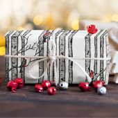 Moderne berkenbomen en rode kardinaalvogels cadeaupapier