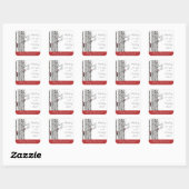 Moderne berkenbomen en rode kardinaalvogels vierkante sticker (Vel)