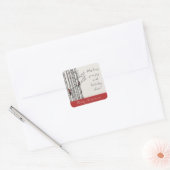 Moderne berkenbomen en rode kardinaalvogels vierkante sticker (Envelop)