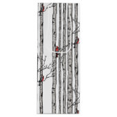 Moderne berkenbomen en rode kardinaalvogels wijn cadeautas (Voorkant)