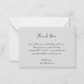 Moderne berkenbomen en rode vogels Dank u Notitiekaartje (Achterkant)