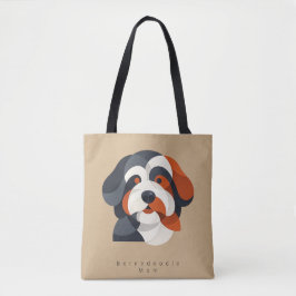 Moderne Bernedoodle Moeder Boodschappentas - Geome Tote Bag