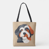 Moderne Bernedoodle Moeder Boodschappentas - Geome Tote Bag (Achterkant)