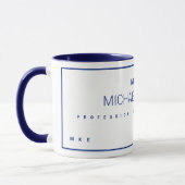 Moderne Beroep Bedrijfsnaam Blauw Mok (Links)