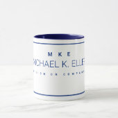 Moderne Beroep Bedrijfsnaam Blauw Mok (Midden)