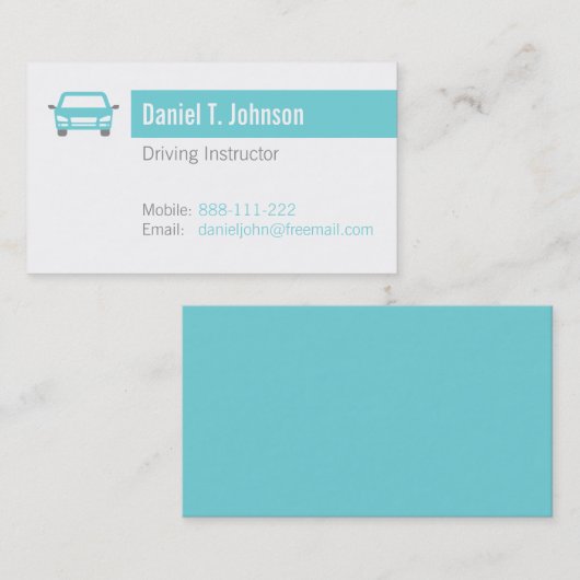 Moderne beroepschauffeur visitekaartje (Voorkant / Achterkant)