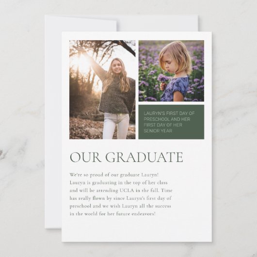 Moderne beroepsdiploma-uitnodiging aankondiging (Achterkant)