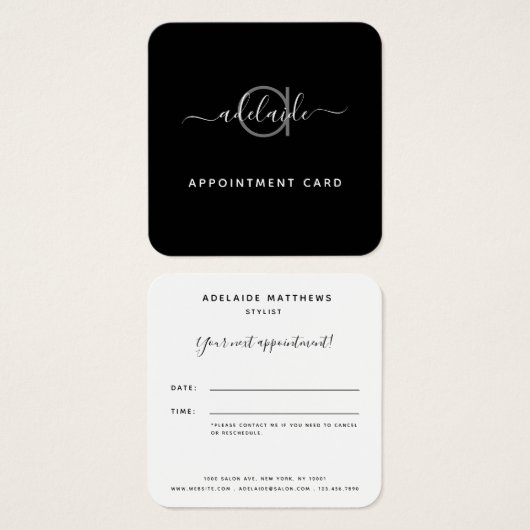 Moderne beroepskaart voor het aanwijzen van salon vierkante visitekaartjes (Voorkant /achterkant)