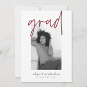 Moderne Berry Faux Gold Stippen Fotoafstudeerfeest Kaart (Voorkant)