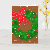 Moderne besneeide krans en strik kaart (Gele Bloem)