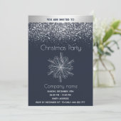 Moderne besneeuwde waterverf sneeuwvlok kerstfeest kaart (Staand voorkant)