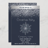 Moderne besneeuwde waterverf sneeuwvlok kerstfeest kaart (Voorkant / Achterkant)