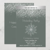 Moderne besneeuwde waterverf sneeuwvlok Vakantie f Kaart (Voorkant / Achterkant)