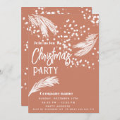 Moderne besneeuwde witte waterverf dennentakken kaart (Voorkant / Achterkant)