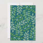 Moderne bessen eucalyptustakken - foto blauwgroen feestdagenkaart (Achterkant)