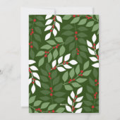 moderne bessen eucalyptustakken Kerstfoto Feestdagenkaart (Achterkant)