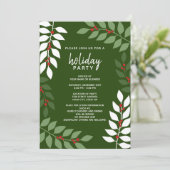 Moderne bessen takken - Cocktail Vakantie Party Kaart (Staand voorkant)