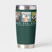 Moderne BEST DAD EVER 3 Foto's Gepersonaliseerd Gr Geïsoleerde Drinkbeker (Achterkant)