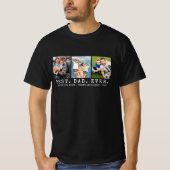 Moderne BEST DAD EVER 3 Foto's Gepersonaliseerde A T-shirt (Voorkant)