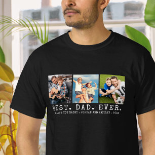 Moderne BEST DAD EVER 3 Foto's Gepersonaliseerde A T-shirt