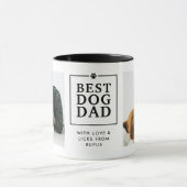 Moderne "Best Dog Dad" Pauw in hart 2-foto Mok (Midden)