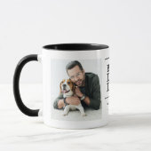Moderne "Best Dog Dad" Pauw in hart 2-foto Mok (Links)
