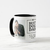 Moderne "Best Dog Dad" Pauw in hart 2-foto Mok (Voorkant links)