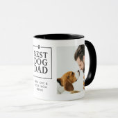 Moderne "Best Dog Dad" Pauw in hart 2-foto Mok (Voorkant rechts)