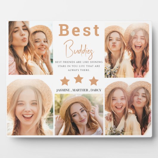 Moderne Best Friends Photo Grid Keepomwille Gift Fotoplaat (Voorkant)