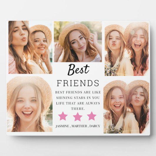 Moderne Best Friends Photo Grid Keepomwille Gift Fotoplaat (Voorkant)