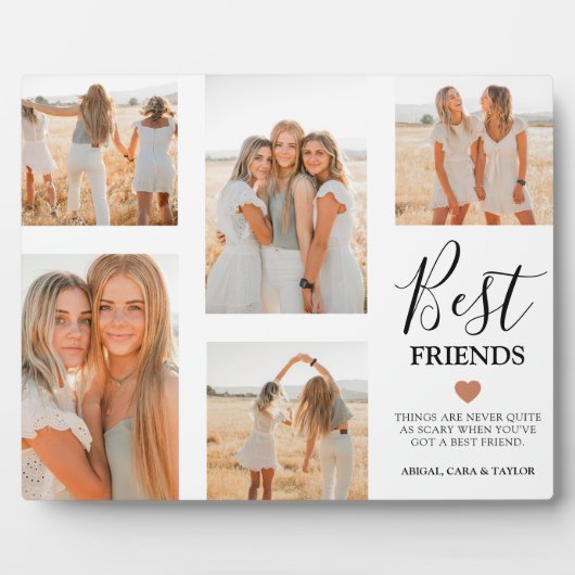 Moderne Best Friends Photo Grid Keepomwille Gift Fotoplaat (Voorkant)
