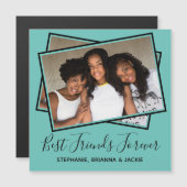 Moderne Best Friends Photo Personalized Blauwgroen (Voorkant / Achterkant)