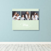Moderne Best Mom Ever Elegante Script 3 Foto Canvas Afdruk (Insitu (Houten vloer))