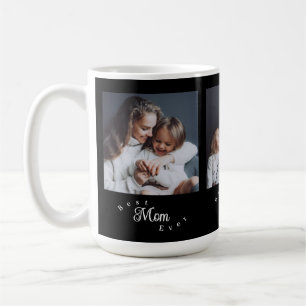 Moderne Best Mom Ever Elegante Script Zwarte 3 Fot Koffiemok