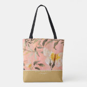 Moderne beste bloeiend mam met vlinderbloemkoraal tote bag (Achterkant)