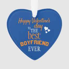 Moderne Beste Boyfriend Ooit Valentijnsdag Blauw Ornament