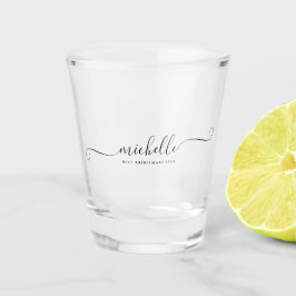 Moderne beste bruidsmeisje ooit Monogram Bachelore Shot Glas