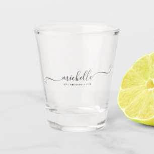 Moderne beste bruidsmeisje ooit Monogram Bachelore Shot Glas
