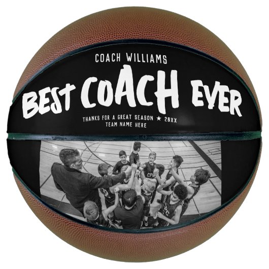Moderne BESTE COACH EVER Cool Street Style Foto Basketbal (Voorkant)