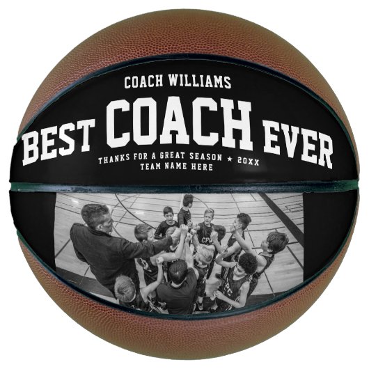 Moderne BESTE COACH EVER Cool Trendy Foto Basketbal (Voorkant)