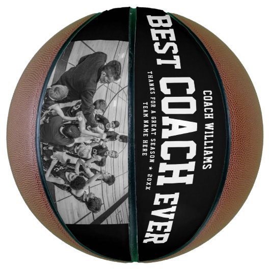 Moderne BESTE COACH EVER Cool Trendy Foto Basketbal (Verticaal)