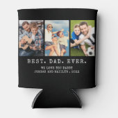 Moderne BESTE DAD EVER 3-foto's op maat Blikjeskoeler (Voorkant)