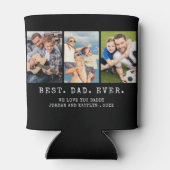 Moderne BESTE DAD EVER 3-foto's op maat Blikjeskoeler (Achterkant)
