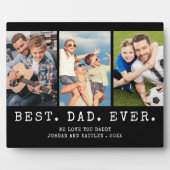 Moderne BESTE DAD EVER 3-foto's op maat Fotoplaat (Voorkant)