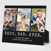Moderne BESTE DAD EVER 3-foto's op maat Fotoplaat (Zijkant)