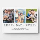 Moderne BESTE DAD EVER 3-foto's op maat Fotoplaat (voorkant)