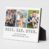 Moderne BESTE DAD EVER 3-foto's op maat Fotoplaat (Zijkant)