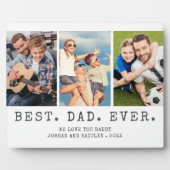 Moderne BESTE DAD EVER 3-foto's op maat Fotoplaat (Voorkant)