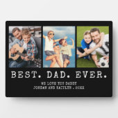 Moderne BESTE DAD EVER 3-foto's op maat Fotoplaat (voorkant)